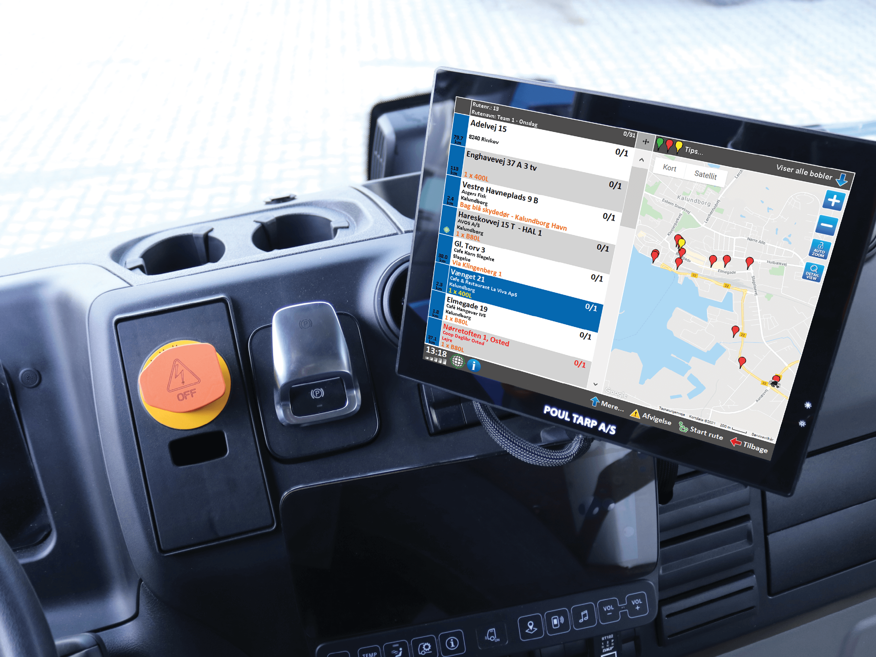TOC i førerhuset med ruteoversigt